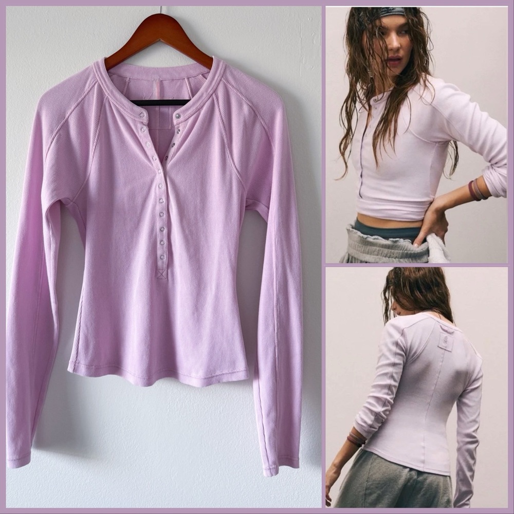 NWOT Free People Movement Kick Off Solid Layer in Rose Quartz Size XS